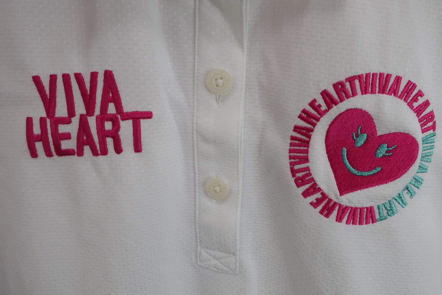 【未使用品】VIVA HEART(ビバハート) ポロシャツ 白 レディース 40 ゴルフ用品 2406-0347 新品