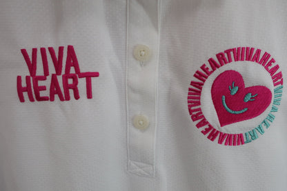 【未使用品】VIVA HEART(ビバハート) ポロシャツ 白 レディース 40 ゴルフ用品 2406-0347 新品