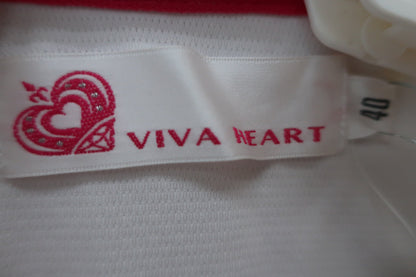 【未使用品】VIVA HEART(ビバハート) ポロシャツ 白 レディース 40 ゴルフ用品 2406-0347 新品