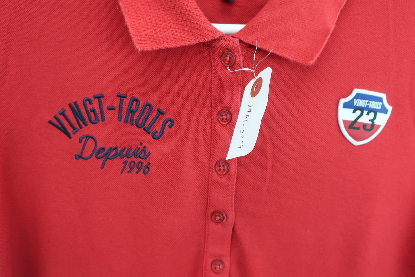 【美品】23区 GOLF(23区ゴルフ) ポロシャツワンピース 赤 レディース M~L ゴルフ用品 2406-0359 中古