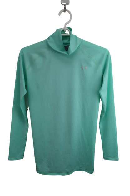 【美品】UNDER ARMOUR(アンダーアーマー) ハイネックシャツ エメラルドグリーン レディース LG ゴルフ用品 2406-0561 中古