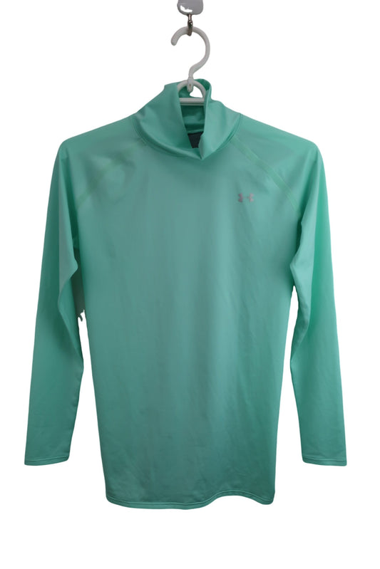 【美品】UNDER ARMOUR(アンダーアーマー) ハイネックシャツ エメラルドグリーン レディース LG ゴルフ用品 2406-0561 中古