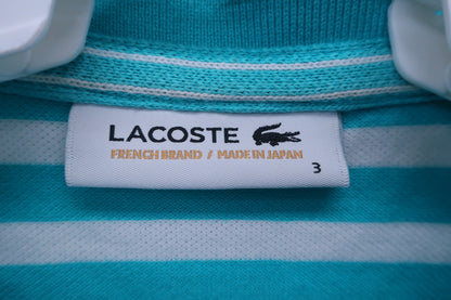 LACOSTE(ラコステ) ポロシャツ 白水色ボーダー メンズ 3 A