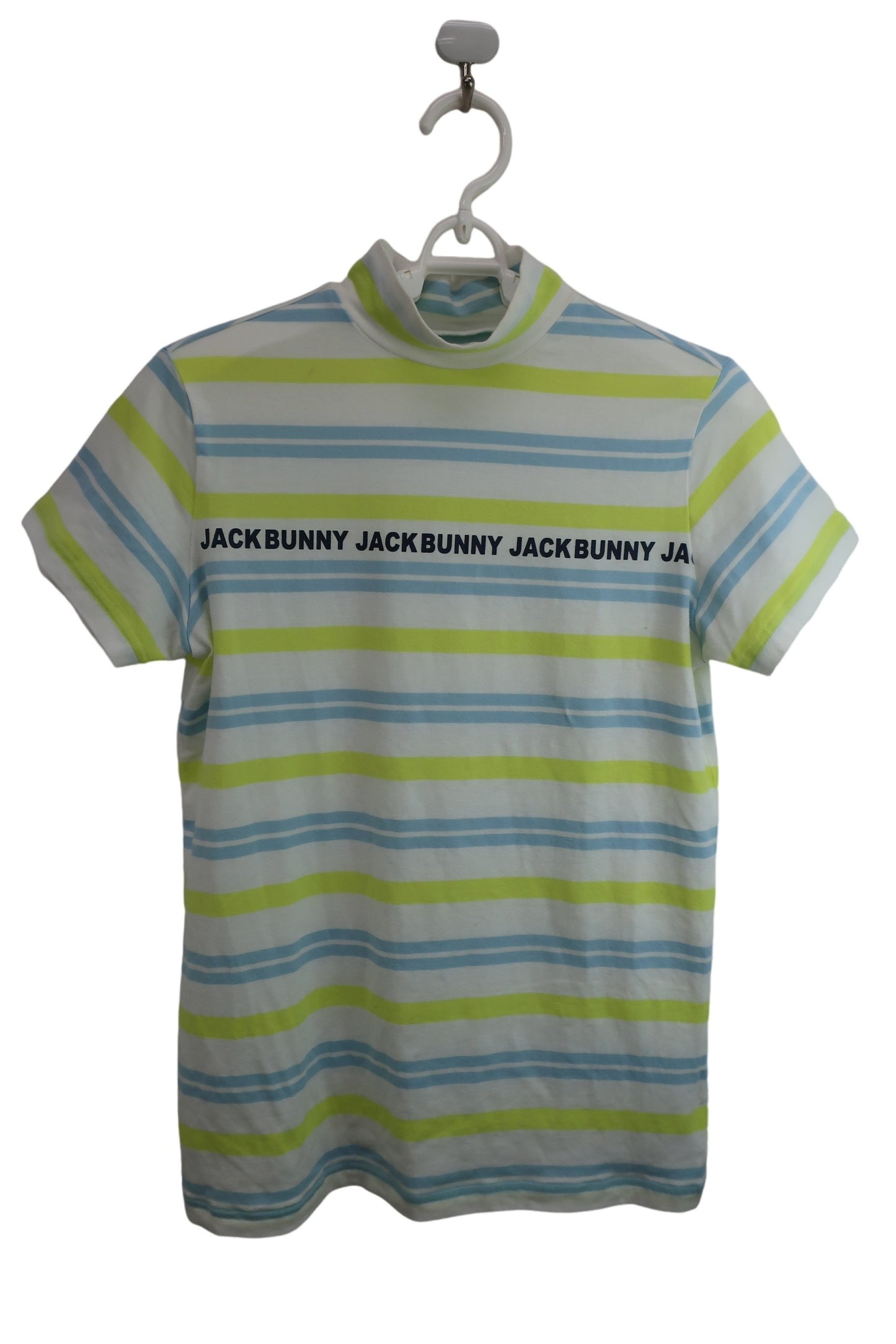 Jack Bunny(ジャックバニー) モックネック半袖シャツ 白黄緑水色 レディース 1 263-1167318 B