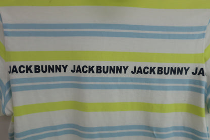 Jack Bunny(ジャックバニー) モックネック半袖シャツ 白黄緑水色 レディース 1 263-1167318 B