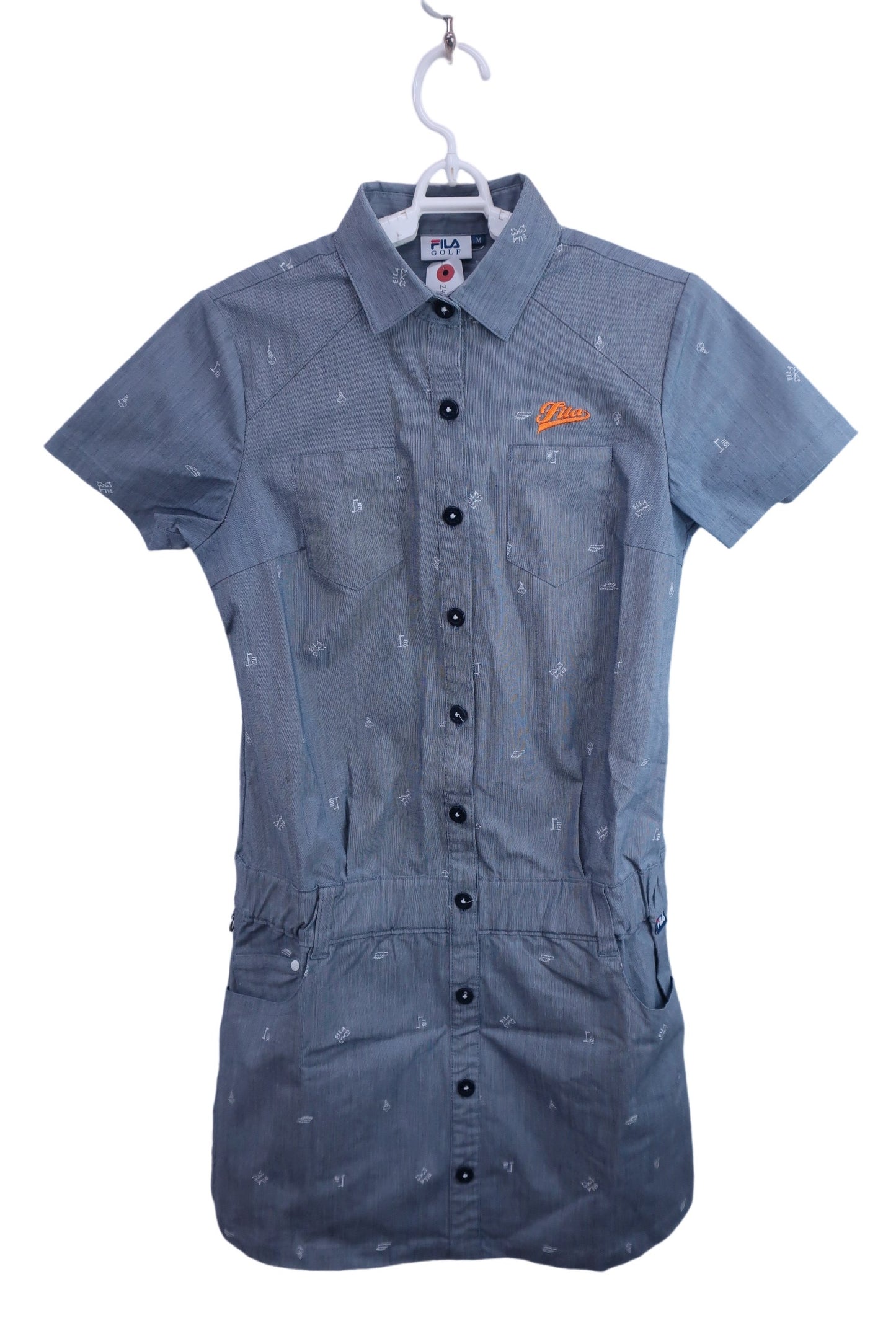 【美品】FILA GOLF(フィラゴルフ) シャツワンピース グレー レディース M ゴルフ用品 2407-0138 中古