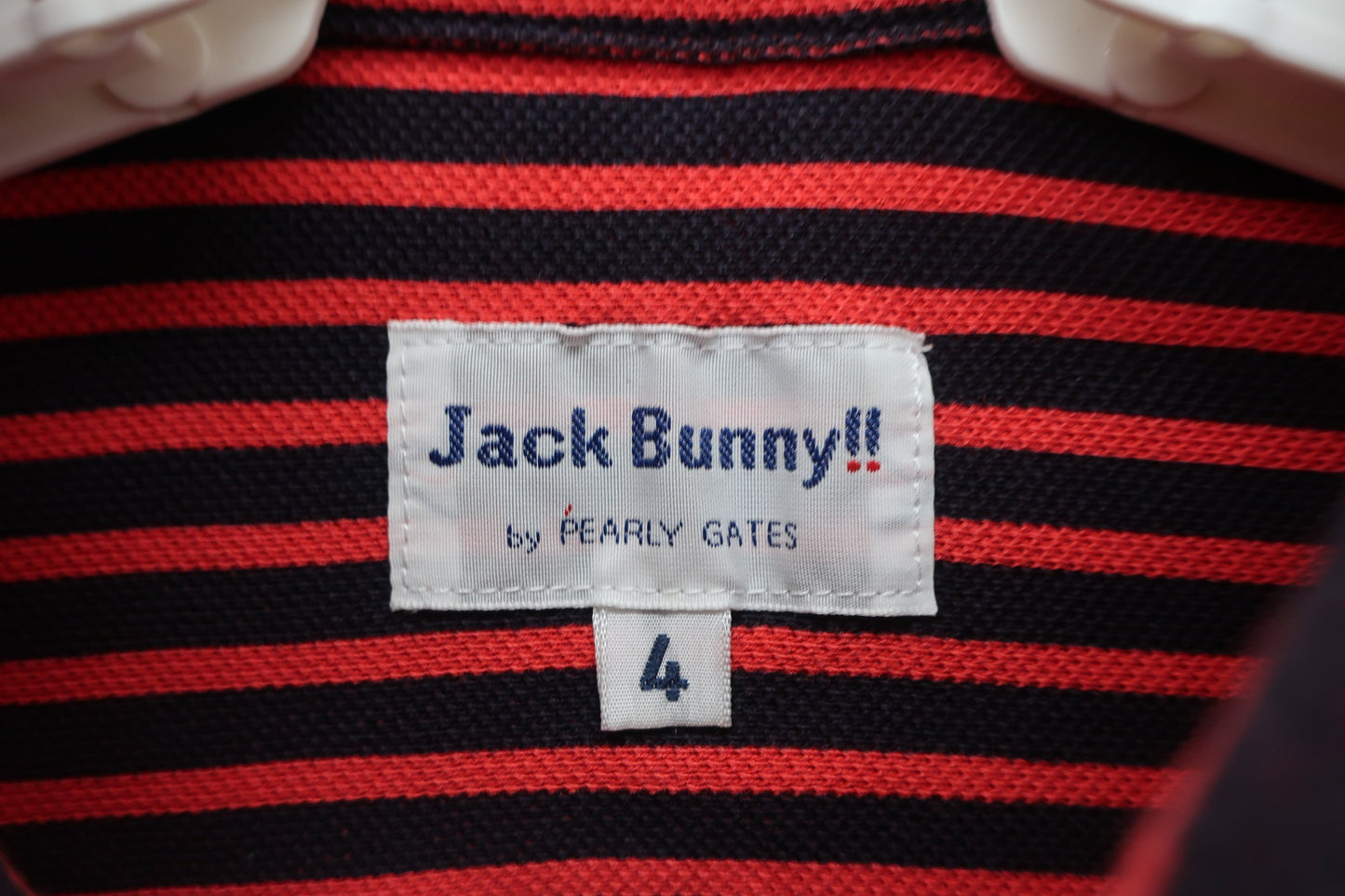 Jack Bunny(ジャックバニー) 長袖シャツ 赤紺ストライプ メンズ 4 262-7261923 A