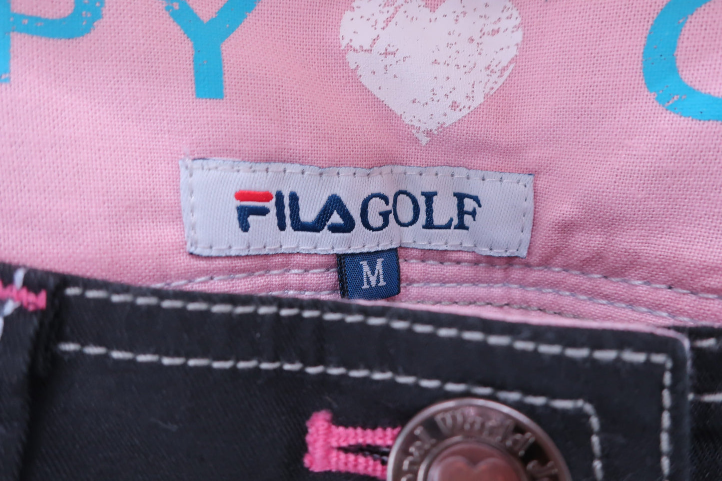 FILA GOLF(フィラゴルフ) ハーフパンツ 黒ピンク レディース M A