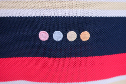 【美品】nuni(ヌニ) ポロシャツワンピース 赤紺白黄色 レディース 40 ゴルフ用品 2407-0260 中古