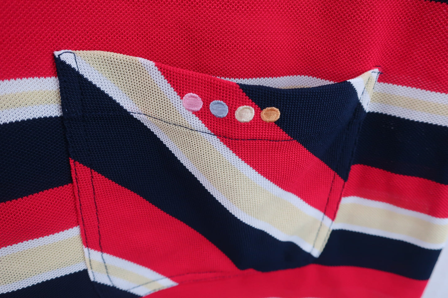 【美品】nuni(ヌニ) ポロシャツワンピース 赤紺白黄色 レディース 40 ゴルフ用品 2407-0260 中古