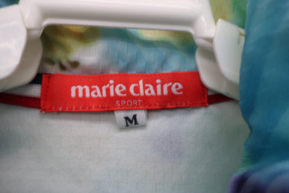 marie claire sport(マリ・クレール・スポーツ) ハーフジップシャツ 緑系総柄 レディース M A