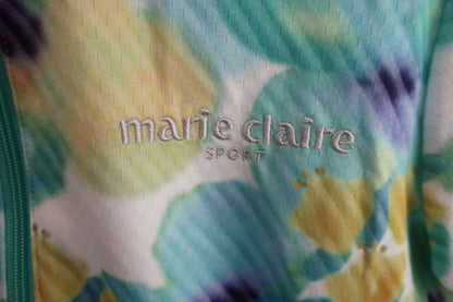 marie claire sport(マリ・クレール・スポーツ) ハーフジップシャツ 緑系総柄 レディース M A