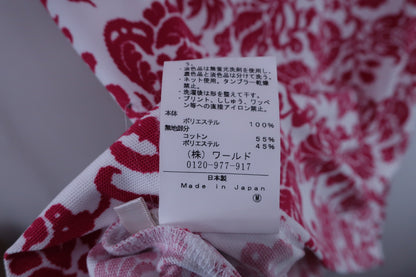 【美品】adabat(アダバット) ポロシャツ ピンク花柄 レディース 40 ゴルフ用品 2407-0412 中古