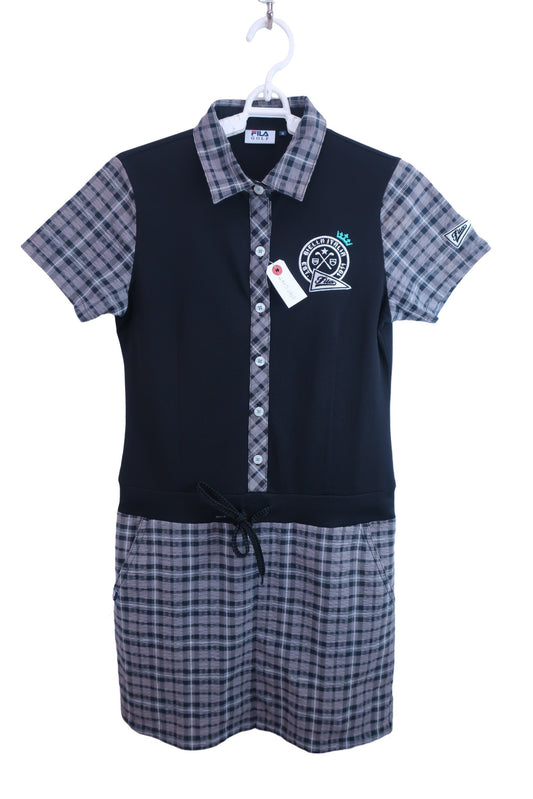 【美品】FILA GOLF(フィラゴルフ) ワンピース 黒 レディース M ゴルフ用品 2407-0433 中古