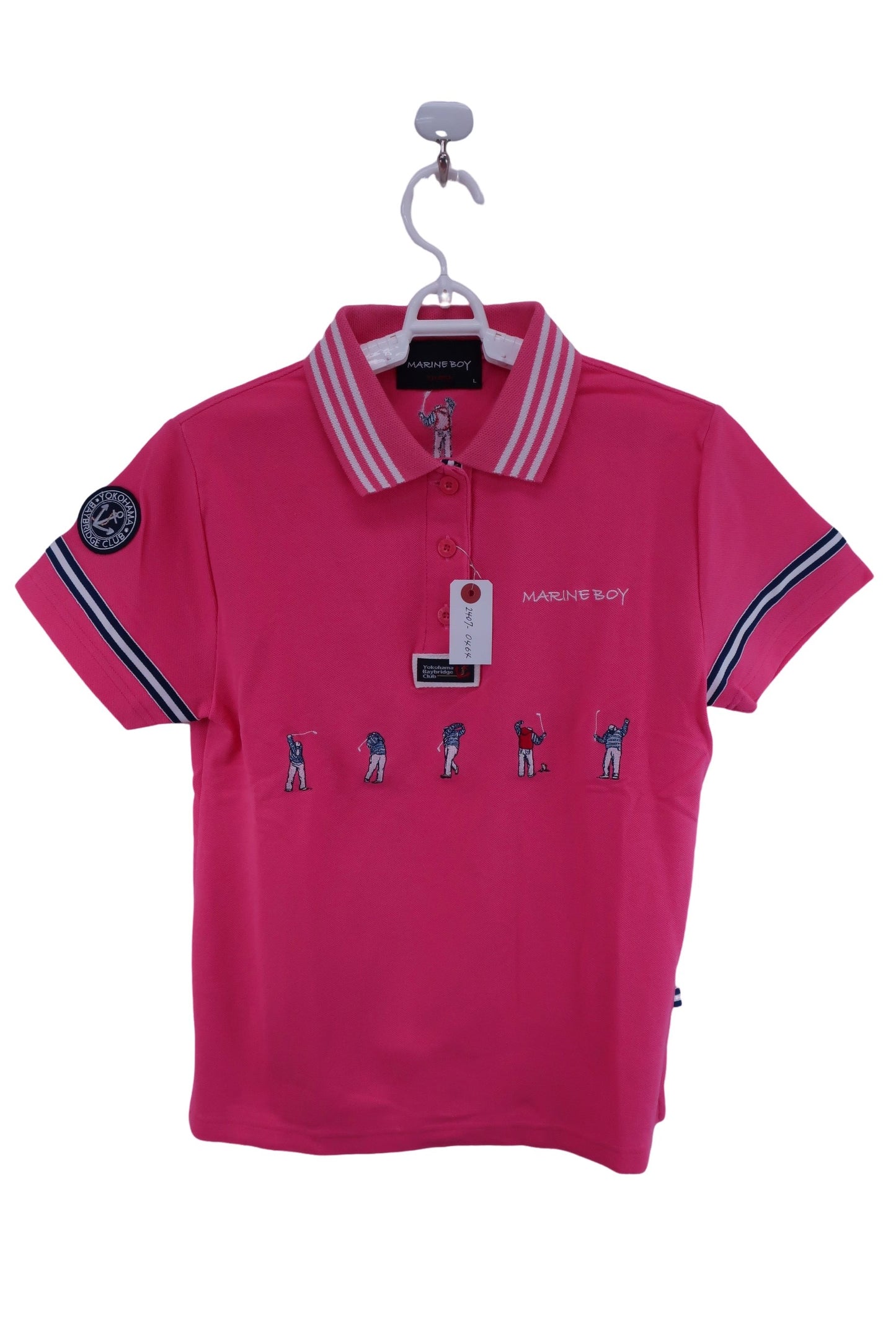 【美品】MARINE BOY ポロシャツ ピンク レディース L ゴルフ用品 2407-0464 中古