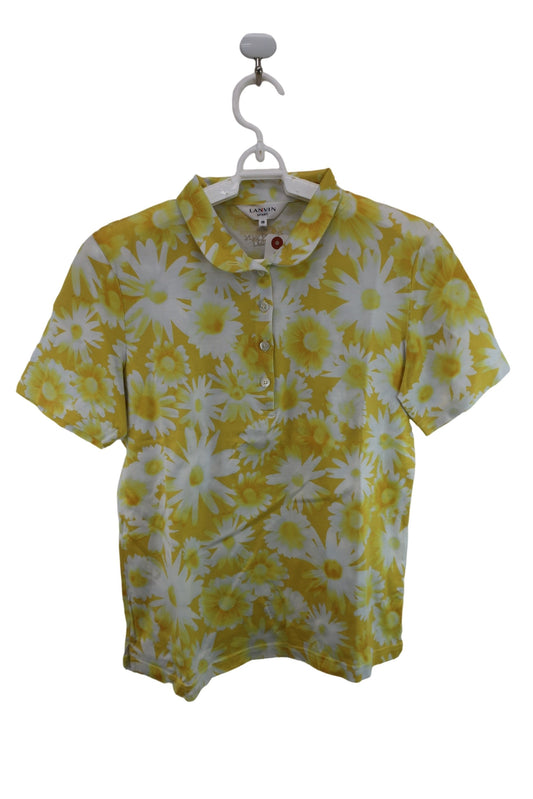 【美品】LANVIN SPORT(ランバンスポーツ) ポロシャツ ひまわり柄 レディース 38 ゴルフ用品 2407-0468 中古
