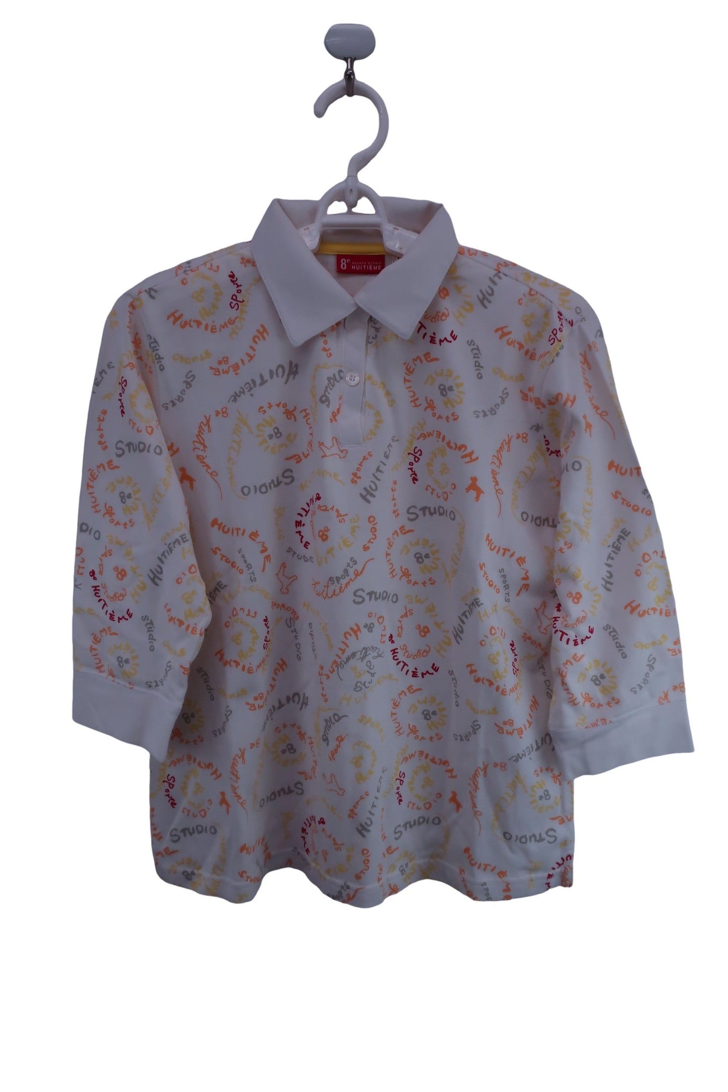 【美品】HUITIEME ポロシャツ 白 レディース L ゴルフ用品 2407-0471 中古