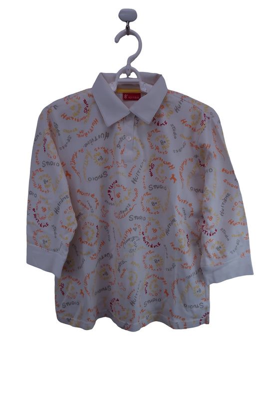【美品】HUITIEME ポロシャツ 白 レディース L ゴルフ用品 2407-0471 中古