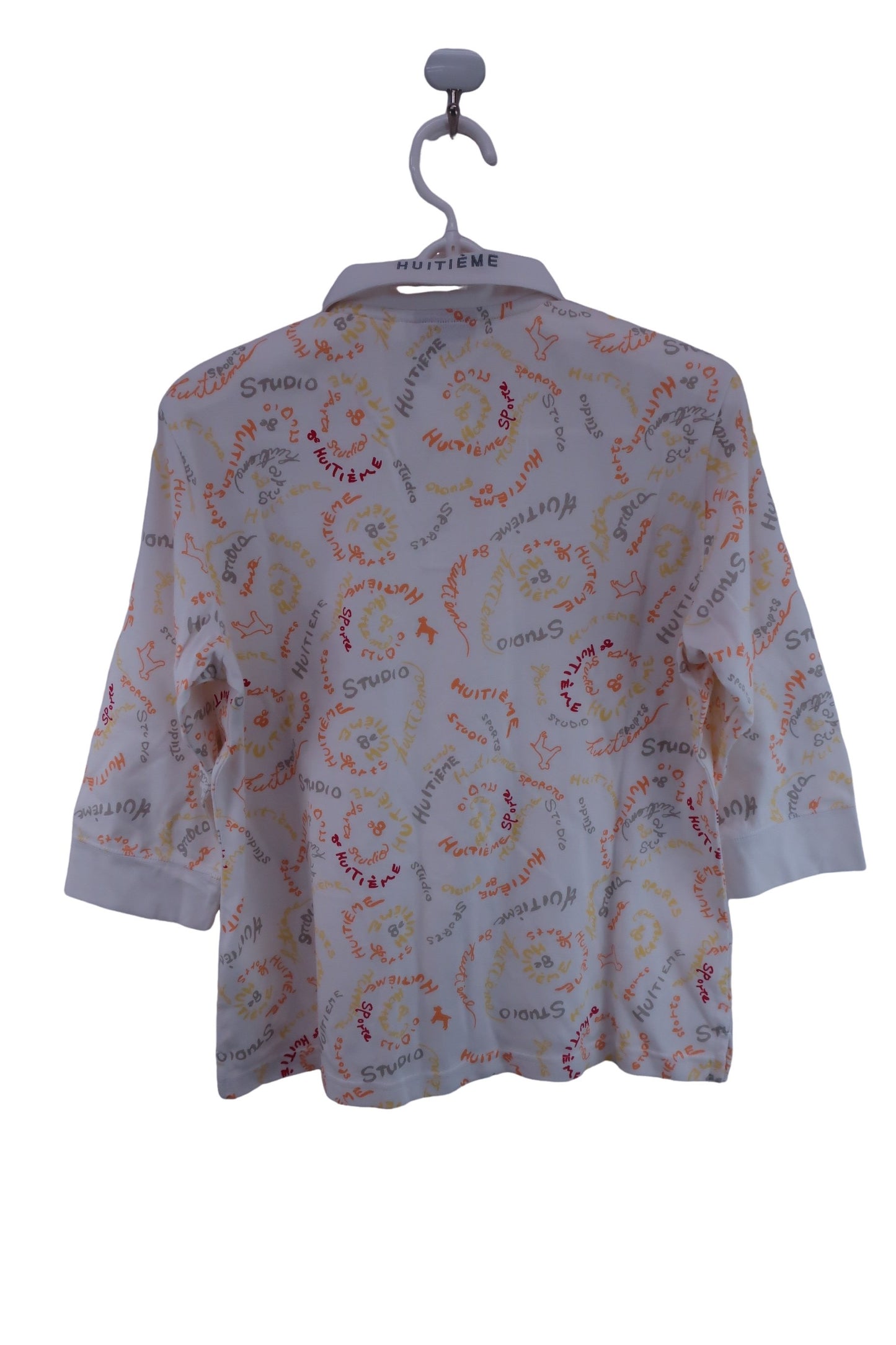 【美品】HUITIEME ポロシャツ 白 レディース L ゴルフ用品 2407-0471 中古