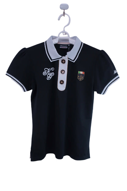 【美品】Kappa(カッパ) ポロシャツ 黒 レディース M ゴルフ用品 2407-0501 中古