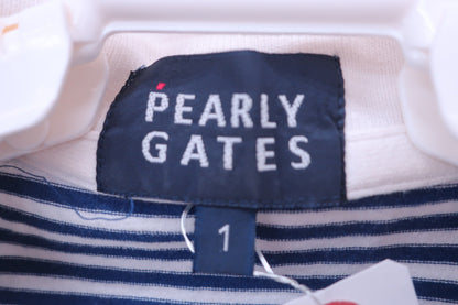 PEARLY GATES(パーリーゲイツ) ポロシャツ 白青ボーダー レディース 1 055-160319 B