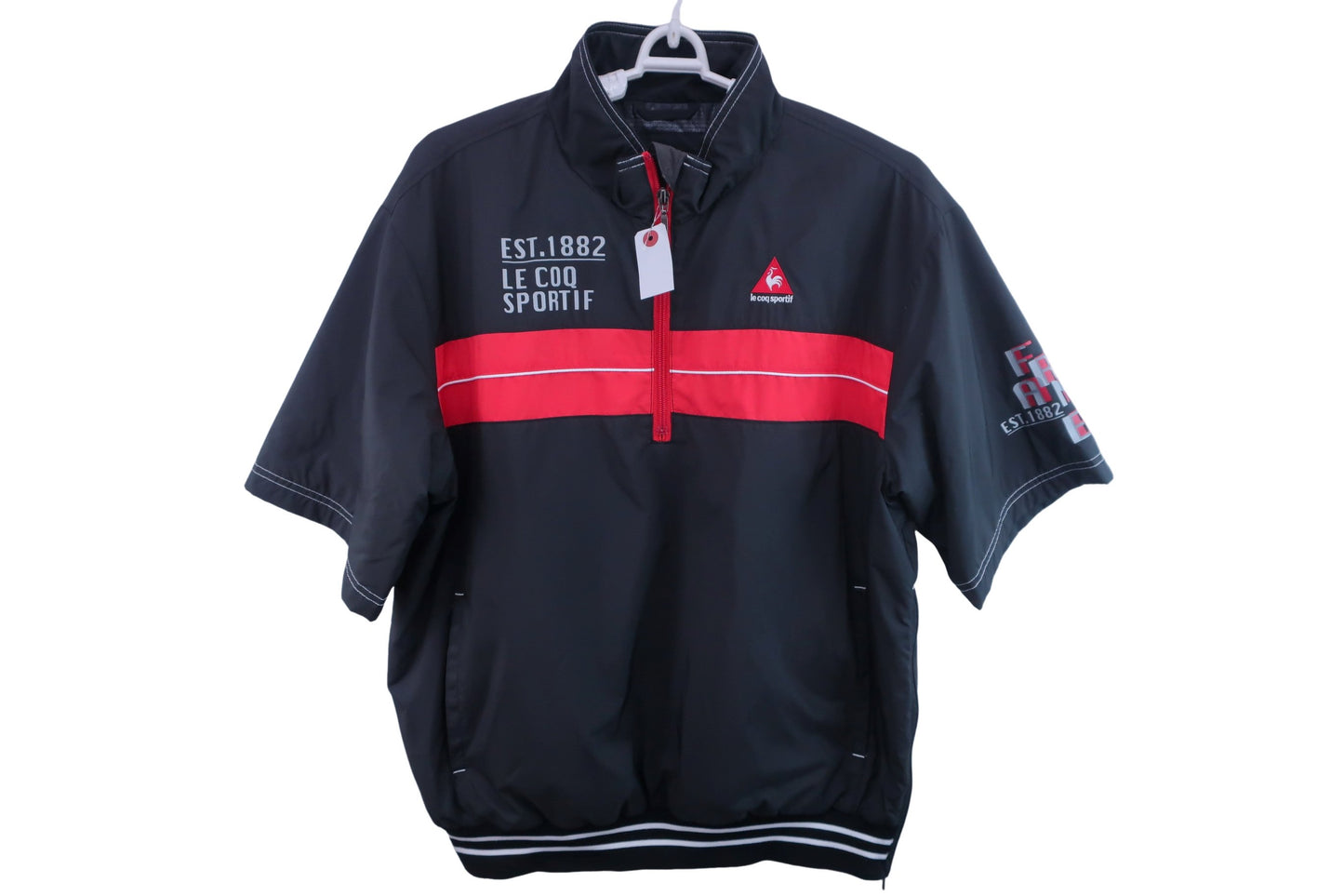 le coq sportif(ルコックスポルティフ) 半袖ハーフジップウィンドブレーカー 黒 メンズ L A