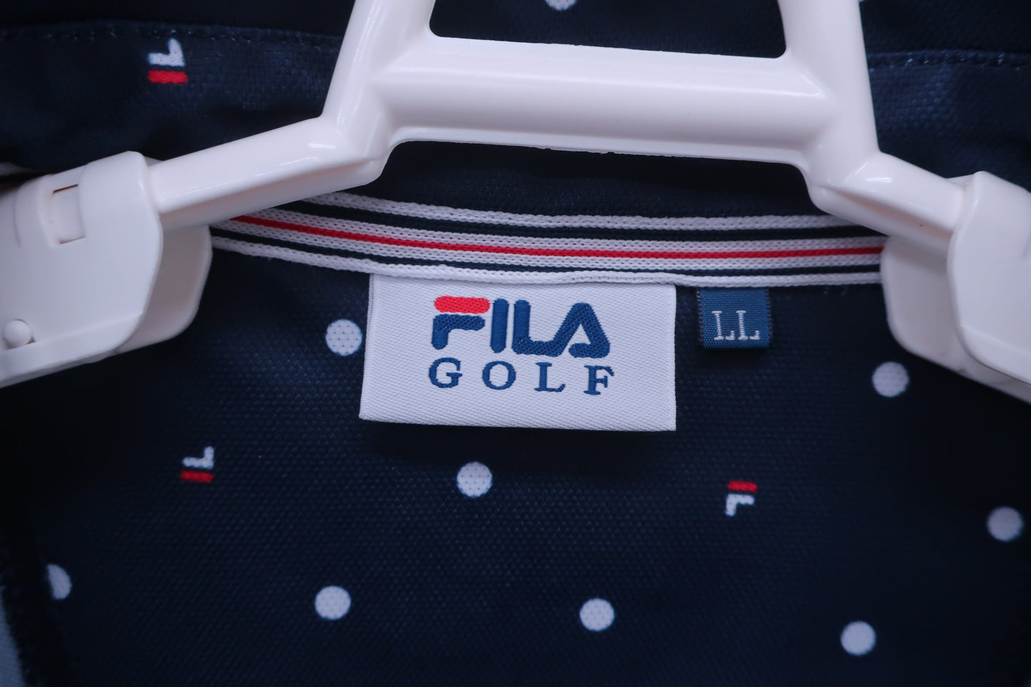 FILA GOLF(フィラゴルフ) ポロシャツ ネイビー水玉柄 メンズ LL A