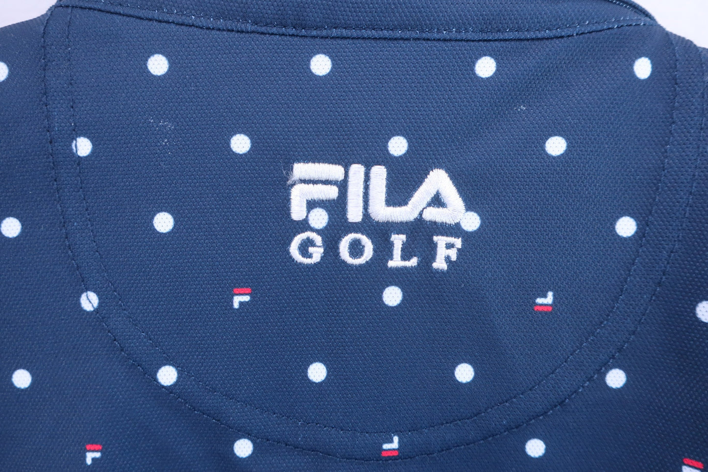 FILA GOLF(フィラゴルフ) ポロシャツ ネイビー水玉柄 メンズ LL A