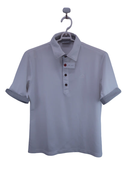 【美品】adidas(アディダス) ポロシャツ 白 メンズ L/G ゴルフ用品 2408-0019 中古