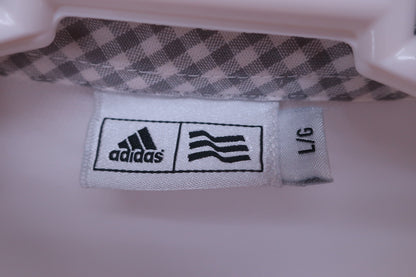 【美品】adidas(アディダス) ポロシャツ 白 メンズ L/G ゴルフ用品 2408-0019 中古