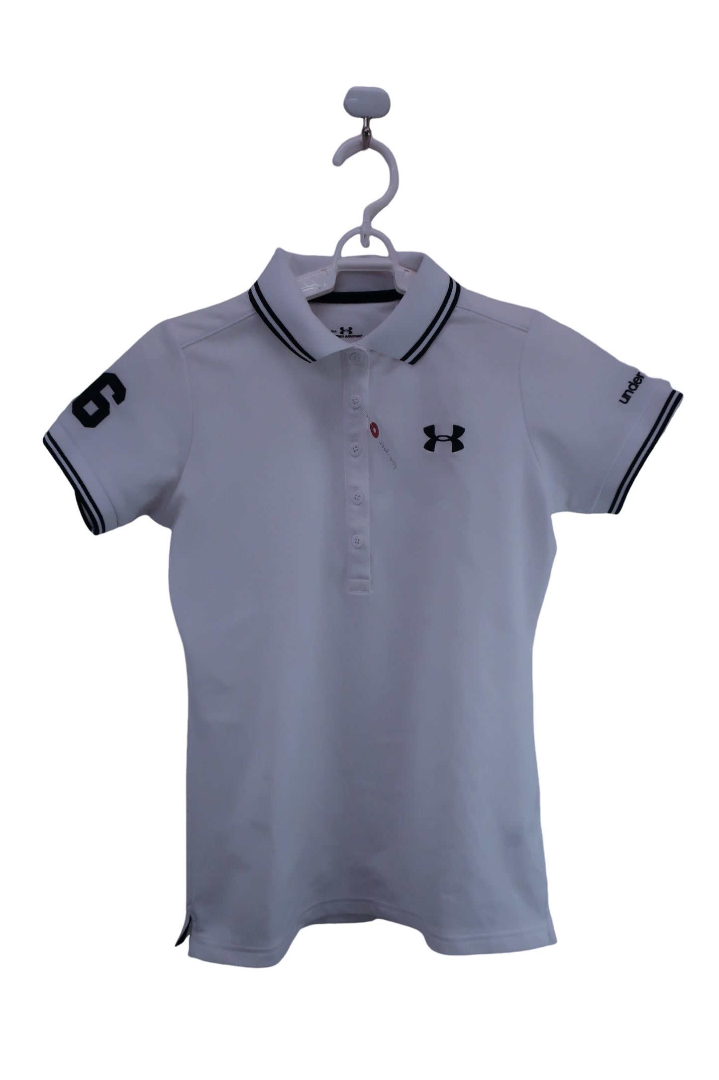 【美品】UNDER ARMOUR(アンダーアーマー) ポロシャツ 白 レディース SM ゴルフ用品 2408-0101 中古