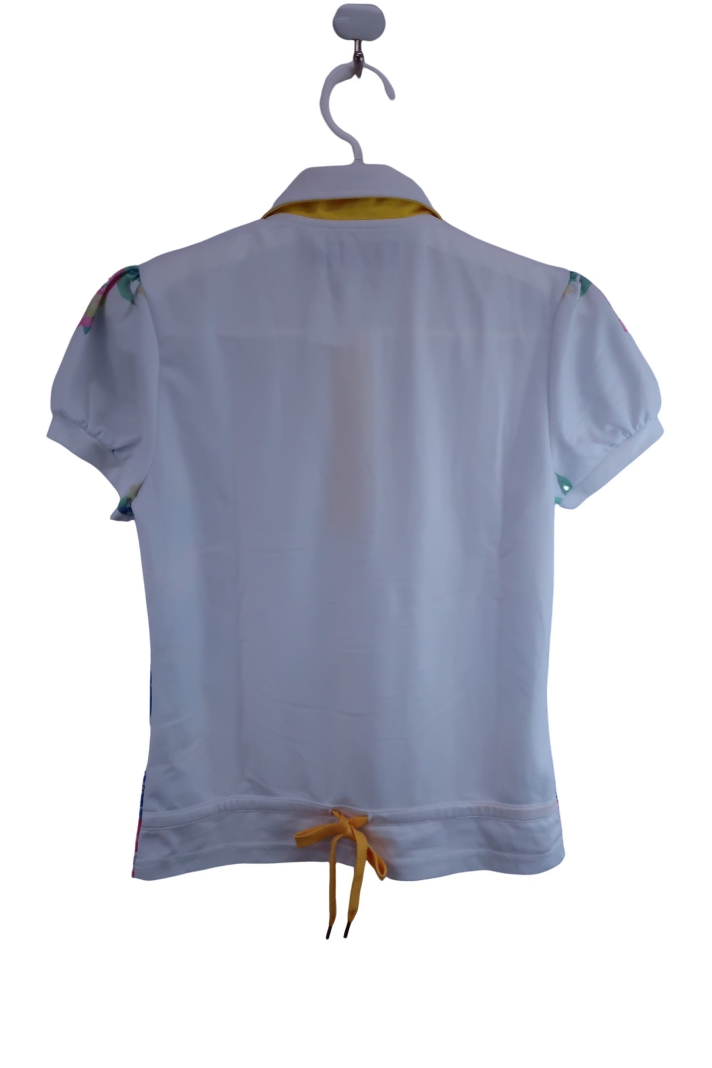【美品】BLUE CRUSH(ブルークラッシュ) ポロシャツ 白花柄 レディース M ゴルフ用品 2408-0133 中古