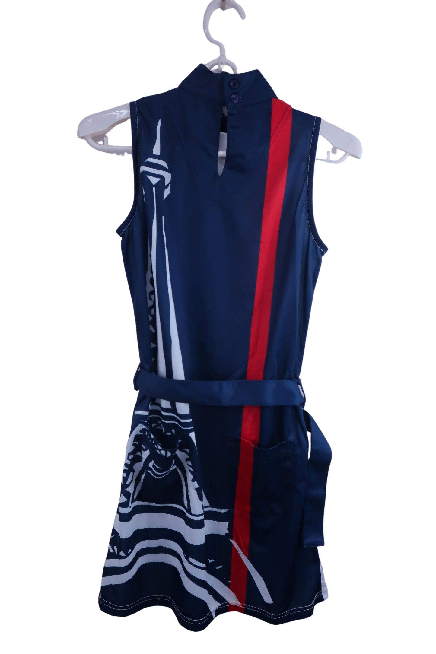 【美品】efficace(エフィカス) ワンピース 白紺 レディース S ゴルフ用品 2408-0144 中古