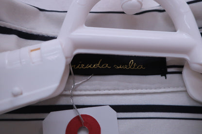 【美品】rienda suelta(リエンダスエルタ) シャツワンピース 白黒ストライプ レディース S ゴルフ用品 2408-0152 中古