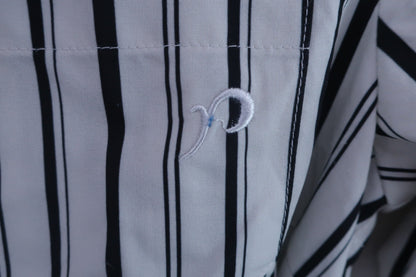 【美品】rienda suelta(リエンダスエルタ) シャツワンピース 白黒ストライプ レディース S ゴルフ用品 2408-0152 中古