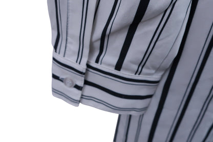 【美品】rienda suelta(リエンダスエルタ) シャツワンピース 白黒ストライプ レディース S ゴルフ用品 2408-0152 中古