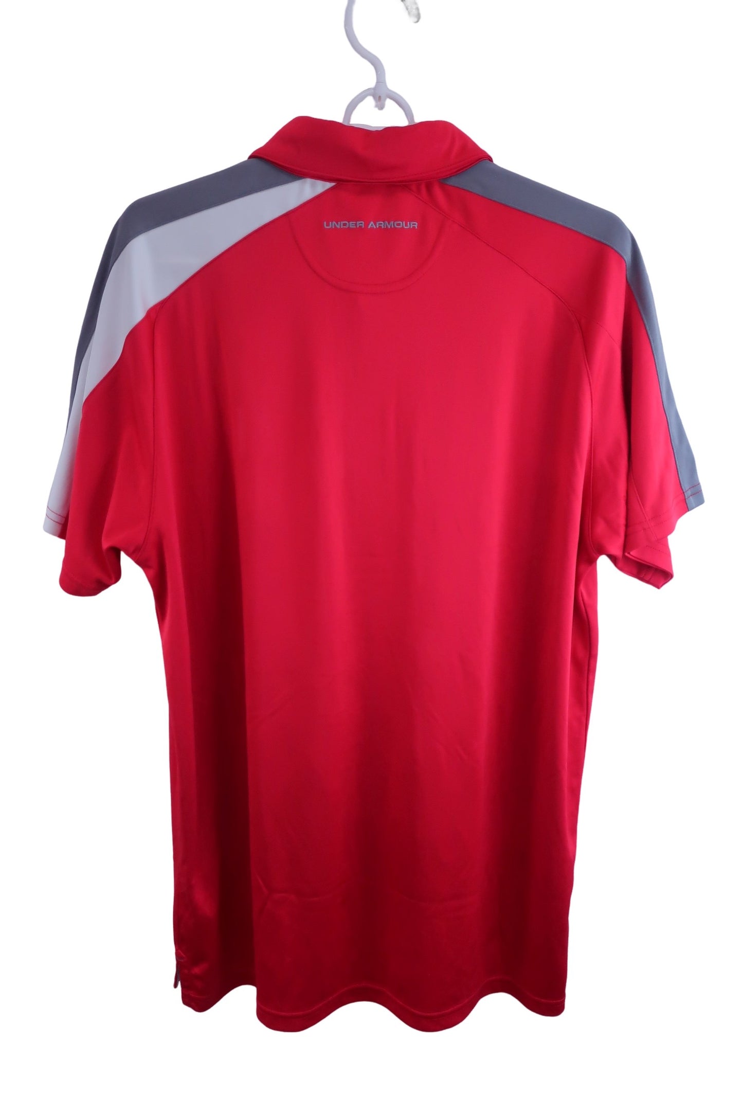 【美品】UNDER ARMOUR(アンダーアーマー) ポロシャツ 赤 メンズ XL ゴルフ用品 2408-0166 中古