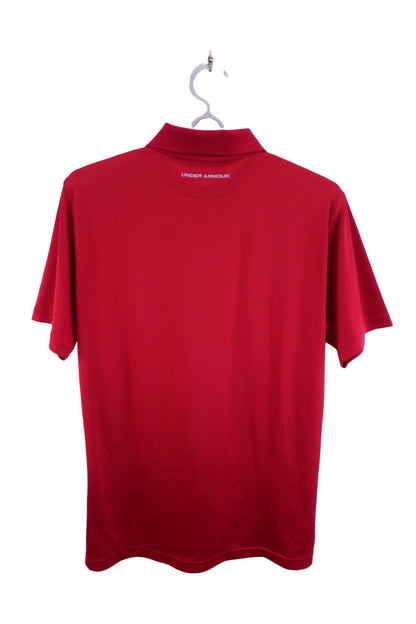 【美品】UNDER ARMOUR(アンダーアーマー) ポロシャツ 赤 メンズ MD ゴルフ用品 2408-0208 中古