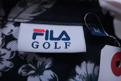 FILA GOLF(フィラゴルフ) ポロシャツ 黒総柄 メンズ M A