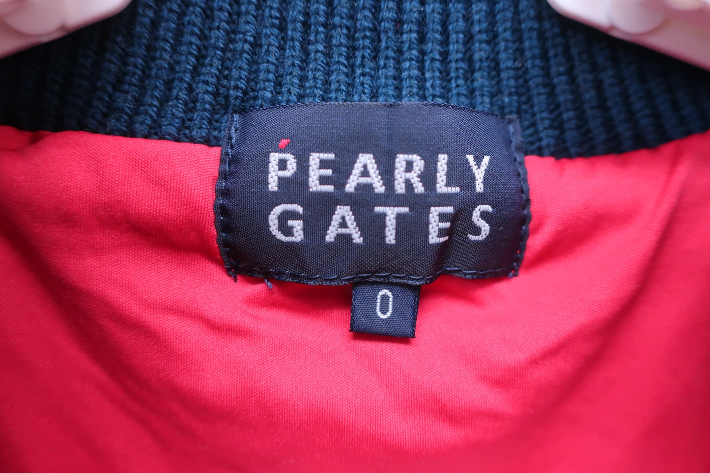 PEARLY GATES(パーリーゲイツ) フルジップニットブルゾン 赤ネイビー レディース 0 055-7272102 A