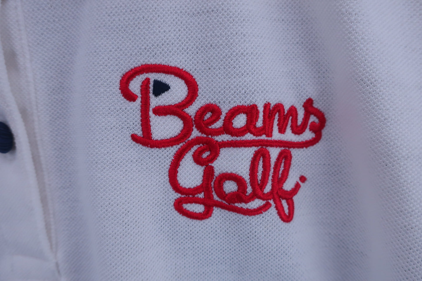 BEAMS GOLF(ビームスゴルフ) ポロシャツ 白ネイビー総柄 レディース S A