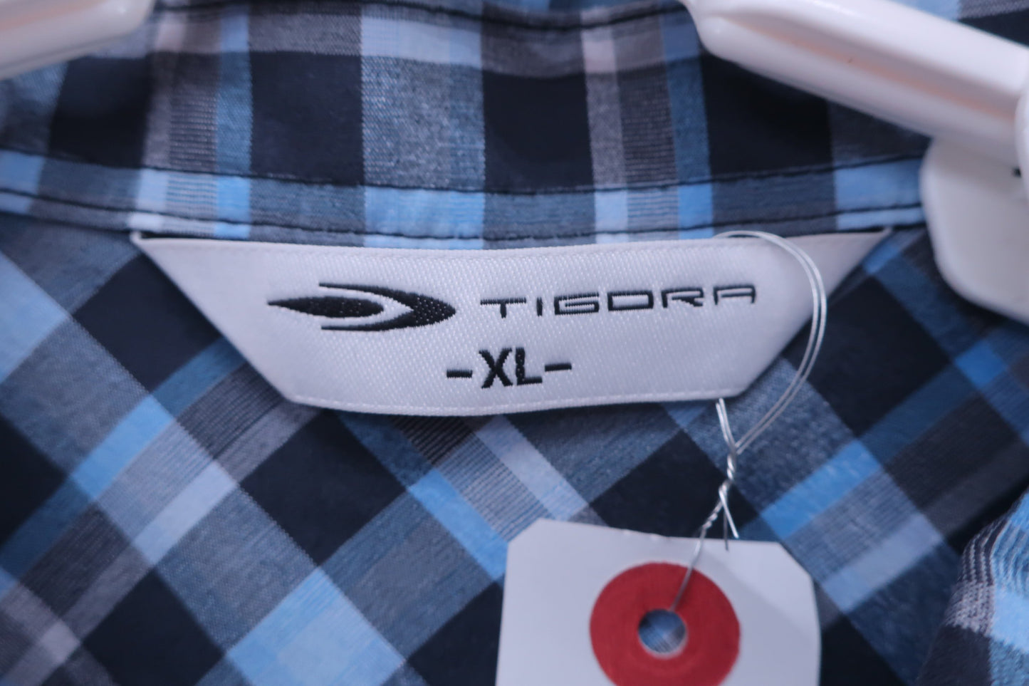 【美品】TIGORA(ティゴラ) ポロシャツ 青黒チェック レディース XL ゴルフ用品 2409-0062 中古