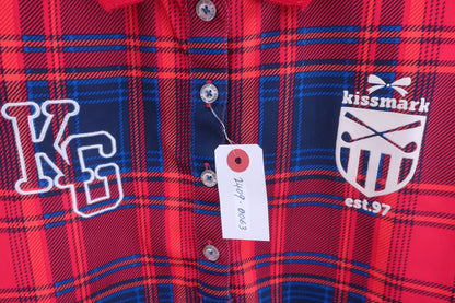 kissmark Golf(キスマークゴルフ) ポロシャツ 赤青チェック レディース LL ゴルフ用品 2409-0063 中古