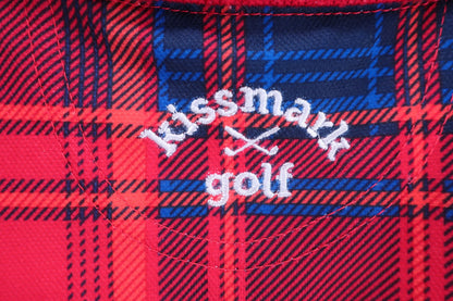 kissmark Golf(キスマークゴルフ) ポロシャツ 赤青チェック レディース LL ゴルフ用品 2409-0063 中古