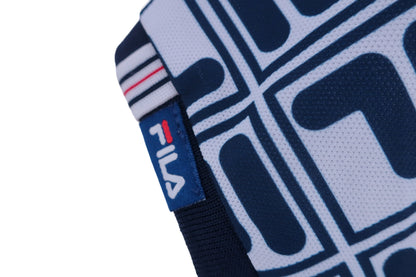 FILA GOLF(フィラゴルフ) ポロシャツ 白紺ブランドロゴ総柄 レディース LL A