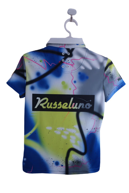 RUSSELUNO(ラッセルノ) ポロシャツ スカート セットアップ 白×黄緑×青/総柄 レディース 0 RSW-2120305 / RSW-2120802 S