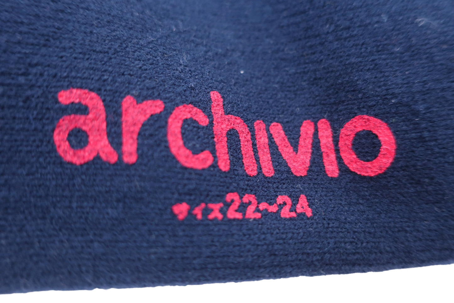 archivio(アルチビオ) ソックス ネイビー緑 レディース 22~24cm S