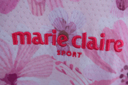 【美品】marie claire(マリ・クレール) ポロシャツワンピース ピンク花柄 レディース L ゴルフ用品 2409-0238 中古