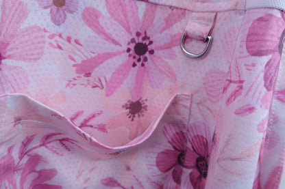 【美品】marie claire(マリ・クレール) ポロシャツワンピース ピンク花柄 レディース L ゴルフ用品 2409-0238 中古