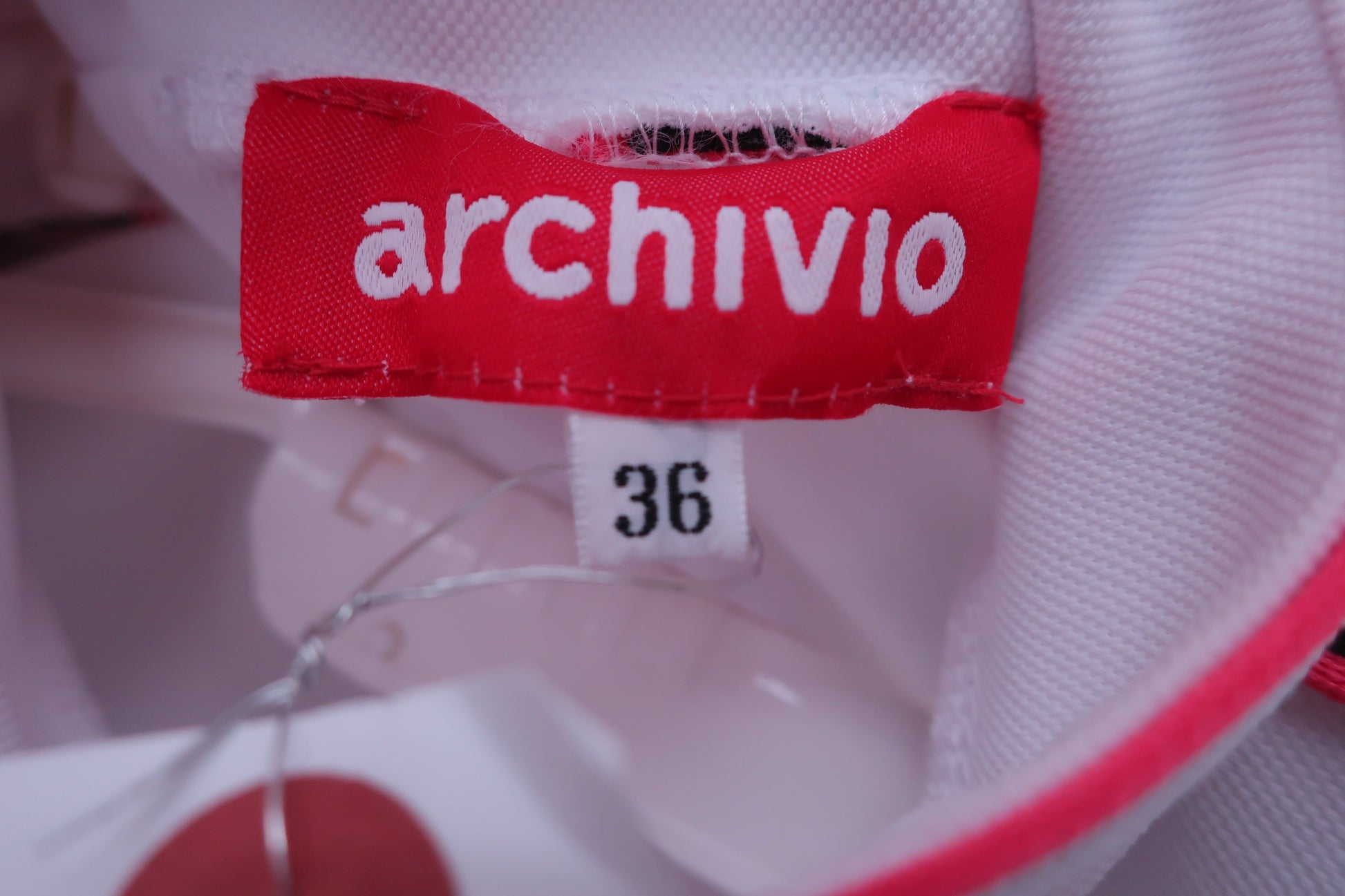 archivio(アルチビオ) 半袖モックネックシャツ 白黒 レディース 36 A159514 A-2